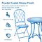 Set of 3 Outdoor Metal and Ceramic Tile Blue Folding Bistro Set